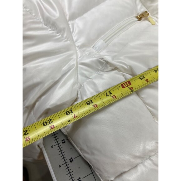 Calvin Klein White Puffer Jacket Down Fill Hidden Hood Women's Size M ~~minty~~ - Picture 12 of 16